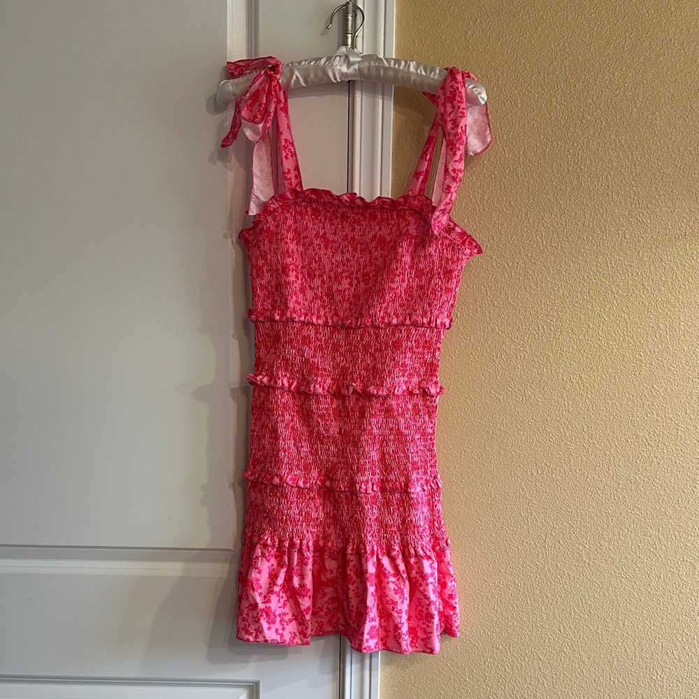 SHEIN Vibrant Pink Ruffle Dress